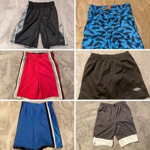 6 Large and 10/12 Boys Athletic Shorts and Swim Trunk